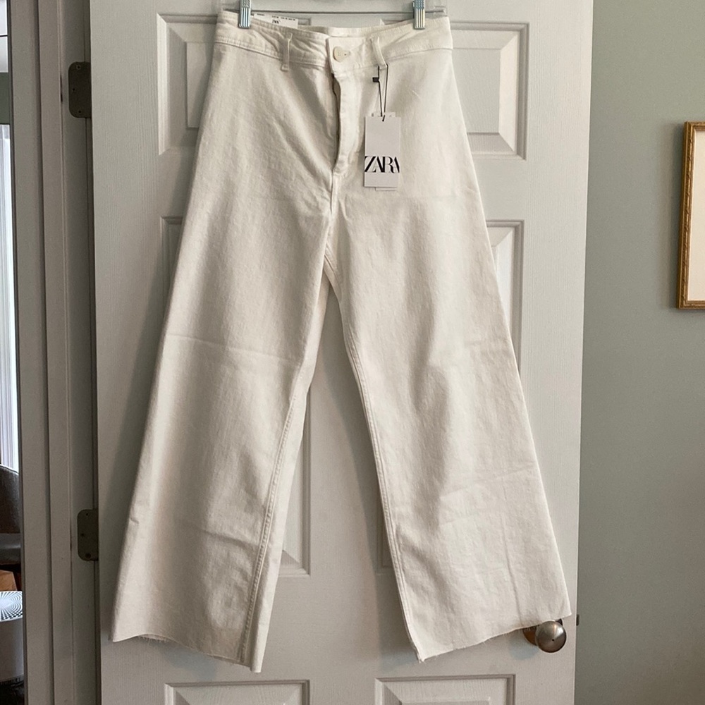 Zara Marine Straight Jean Off White NWT